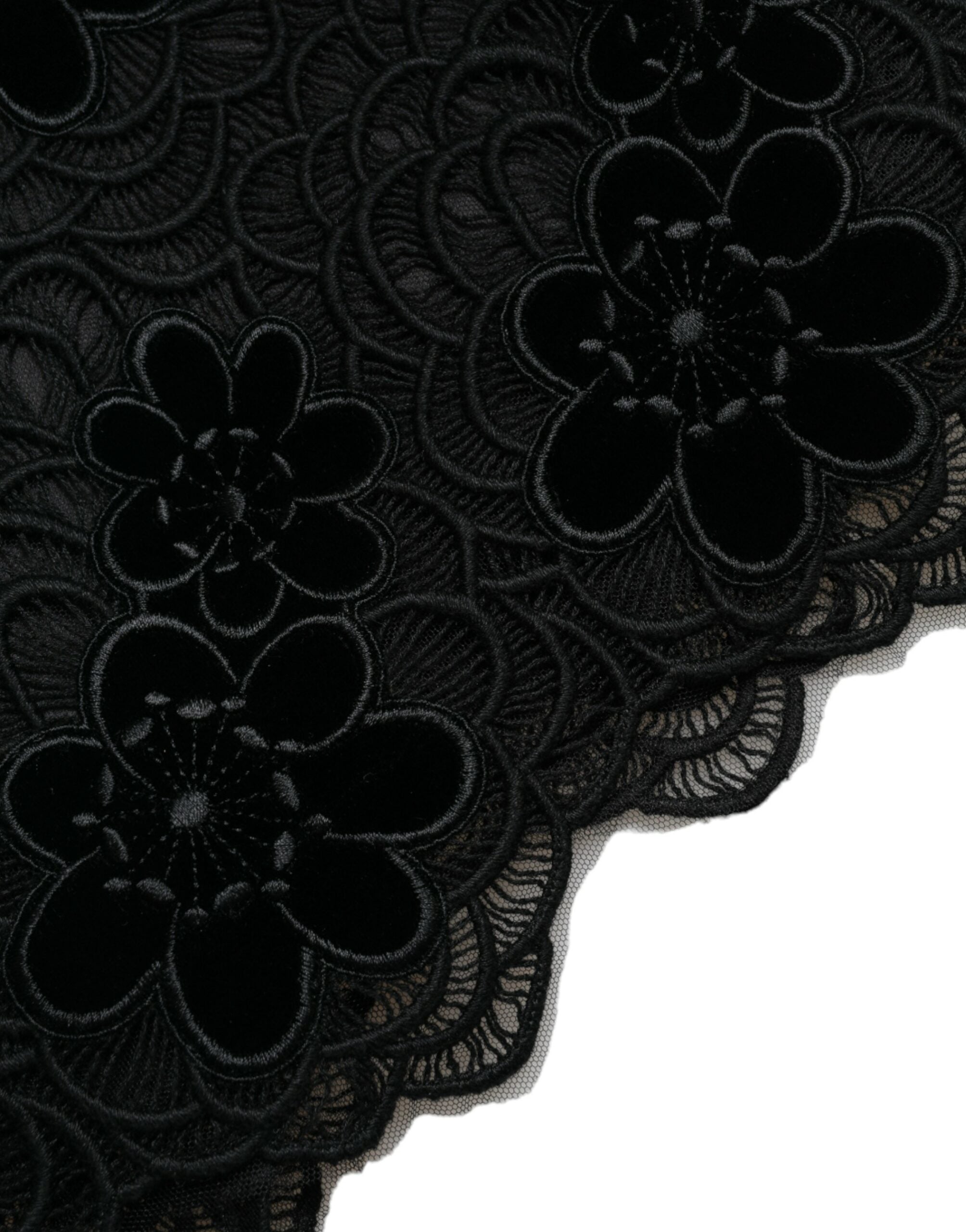 Dolce &amp; Gabbana Black Floral Lace Cotton Bodycon Dress