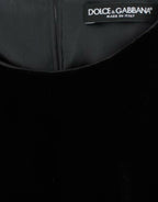Dolce &amp; Gabbana Black velvet shortsleeved blouse