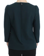 Dolce &amp; Gabbana Green 3/4 sleeve wool blouse