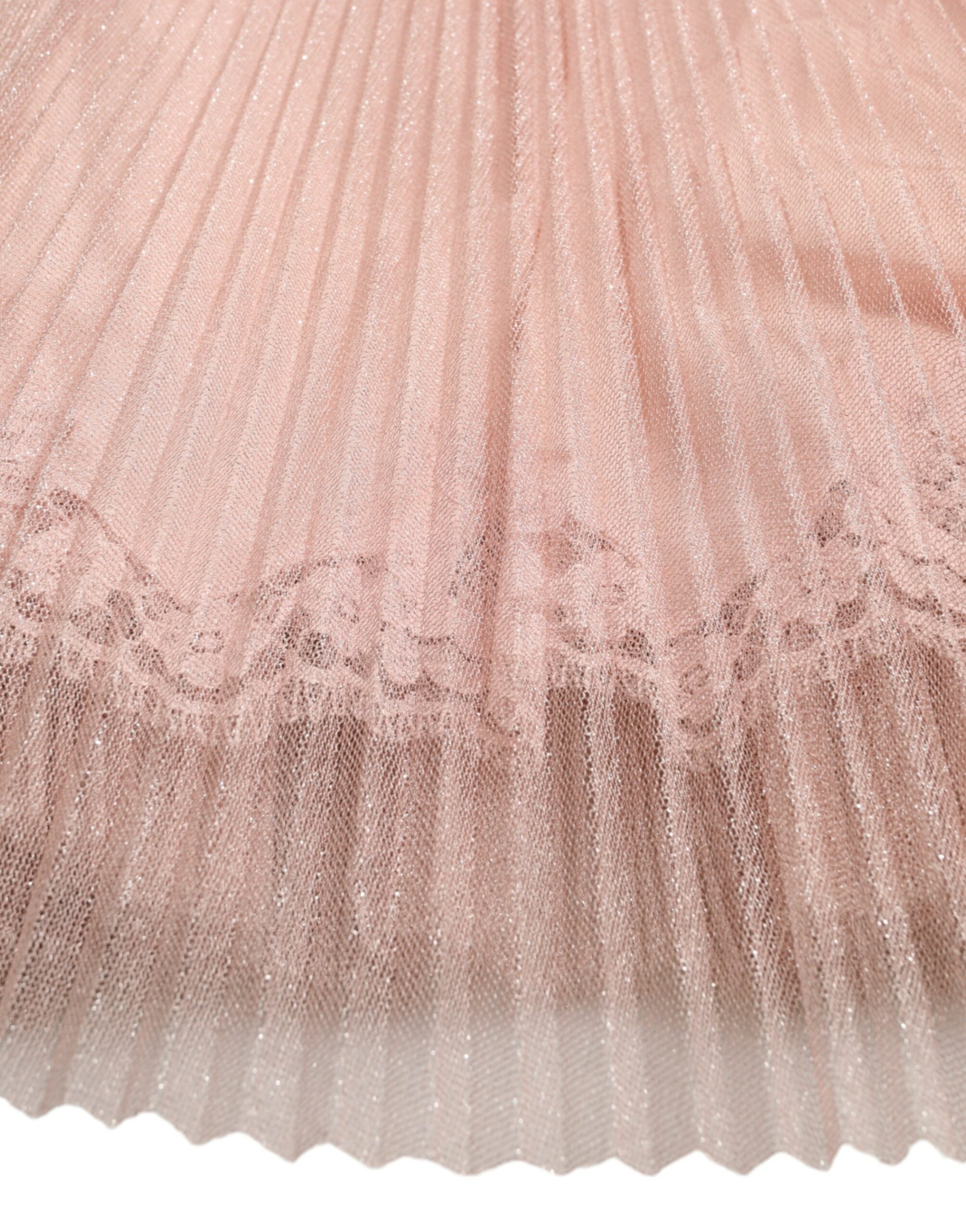 Dolce &amp; Gabbana Pink One Shoulder Pleated Lame Tulle Dress
