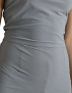 Dolce &amp; Gabbana Gray Nylon Strapless Bodycon Jumpsuit Dress