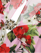 Dolce & Gabbana Multicolor Floral Crystal Embellished A-line Dress