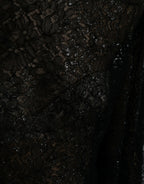 Dolce &amp; Gabbana Black Floral Lace Sheer A-line Midi Dress