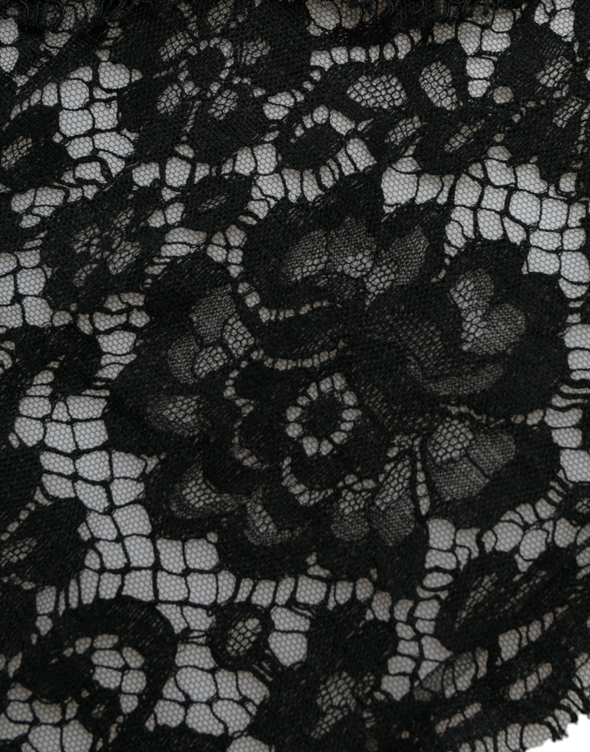 Dolce &amp; Gabbana Black Lace Crystal Embellished Sheath Dress