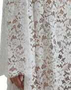 Dolce &amp; Gabbana White Lace Crystal Embellished Shift Dress