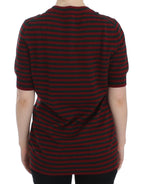 Dolce &amp; Gabbana Red Gray Cashmere Short Sleeve Sweater