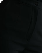 Dolce &amp; Gabbana Black Wool High Waist Tapered Pants