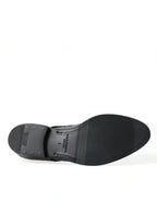Dolce &amp; Gabbana Silver Sequined Lace Up Men Derby Dress Shoes