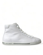Dolce &amp; Gabbana White Saint Tropez High Top Men Sneakers Shoes