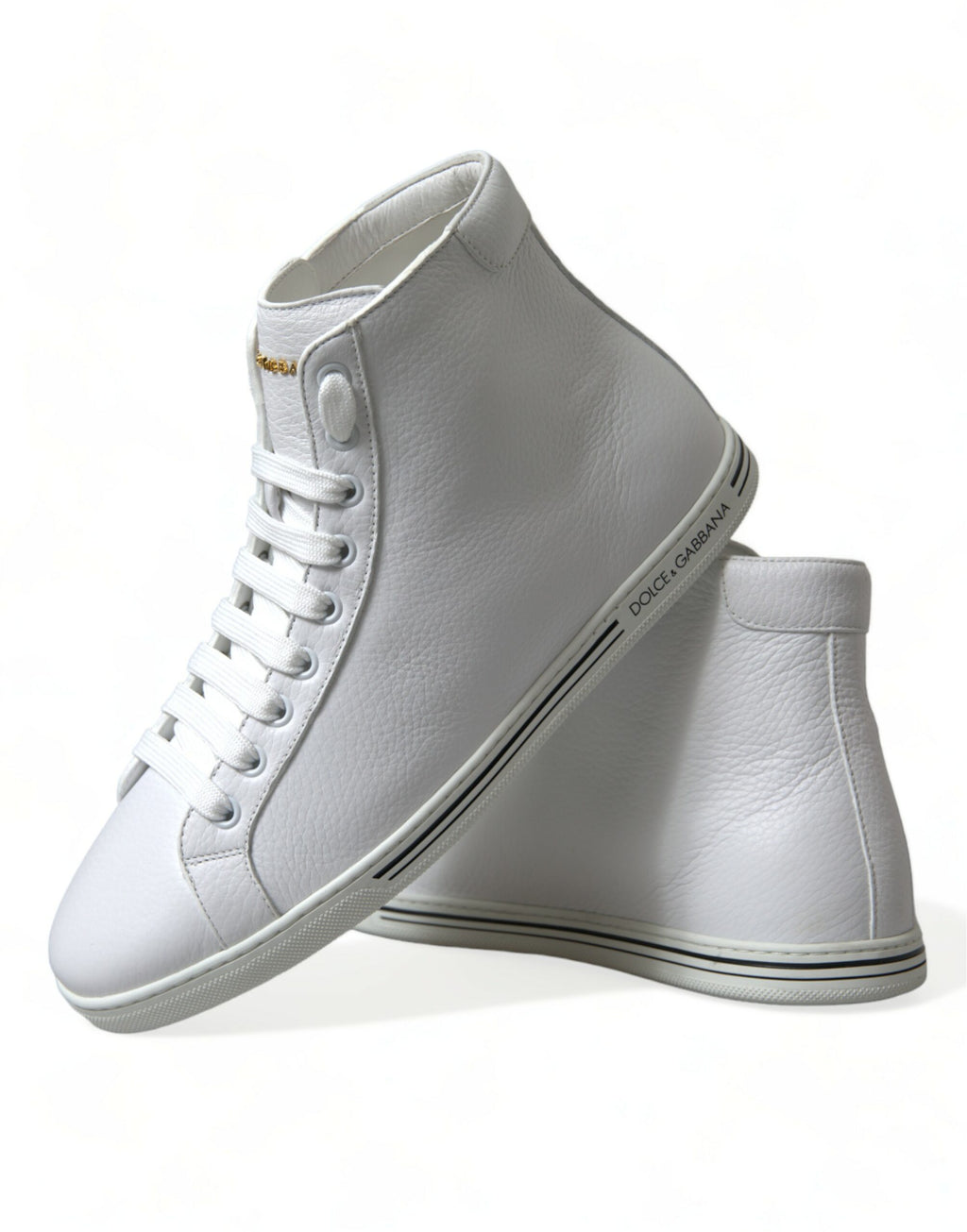 Dolce &amp; Gabbana White Saint Tropez High Top Men Sneakers Shoes