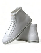 Dolce &amp; Gabbana White Saint Tropez High Top Men Sneakers Shoes