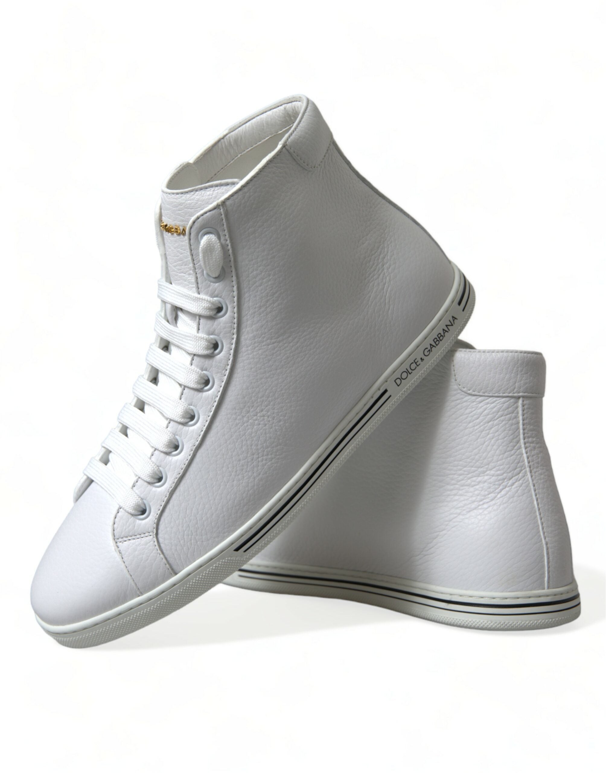 Dolce &amp; Gabbana White Saint Tropez High Top Men Sneakers Shoes
