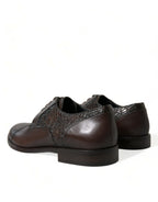 Dolce &amp; Gabbana Brown Exotic Leather Lace Up Oxford Dress Shoes