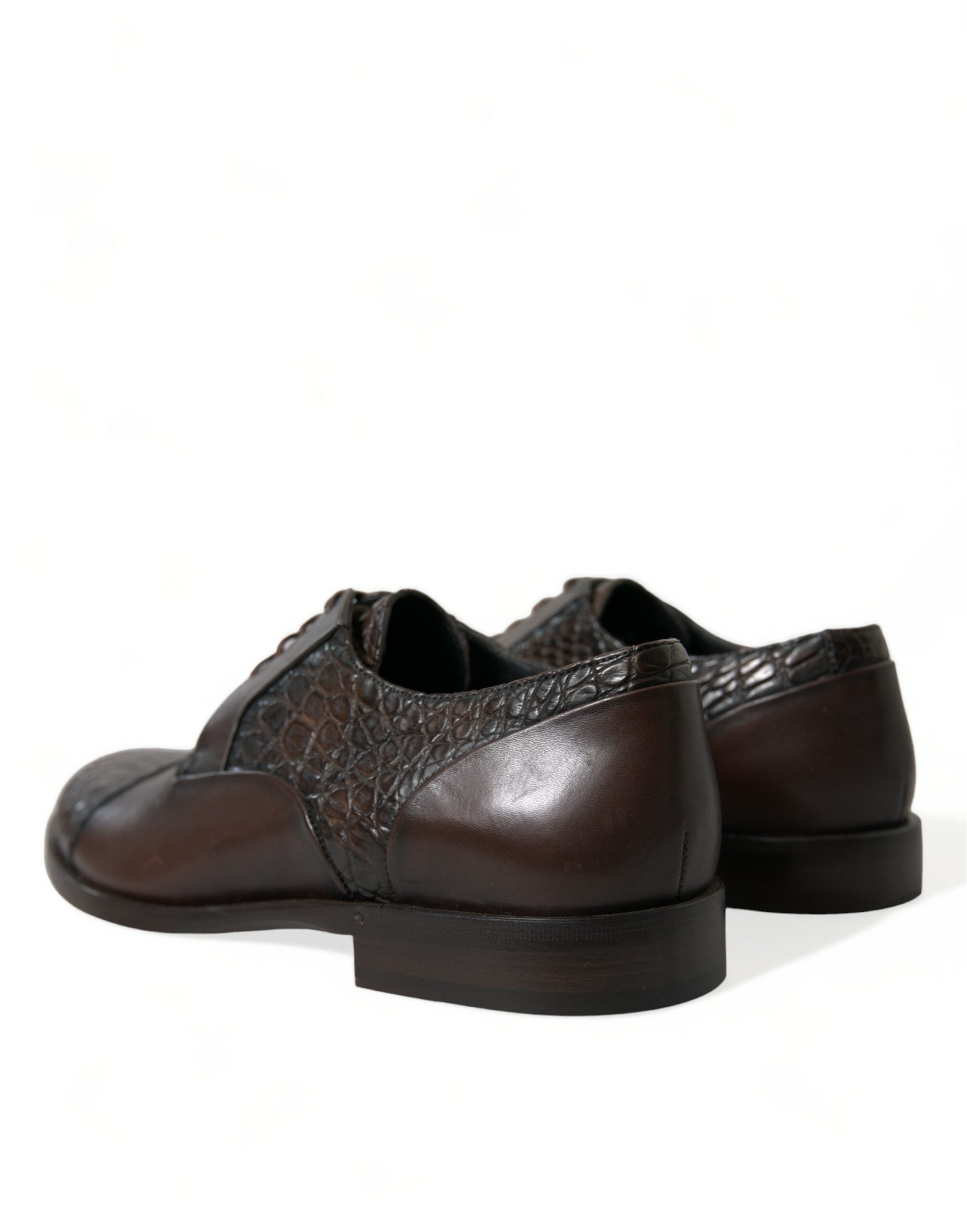 Dolce &amp; Gabbana Brown Exotic Leather Lace Up Oxford Dress Shoes