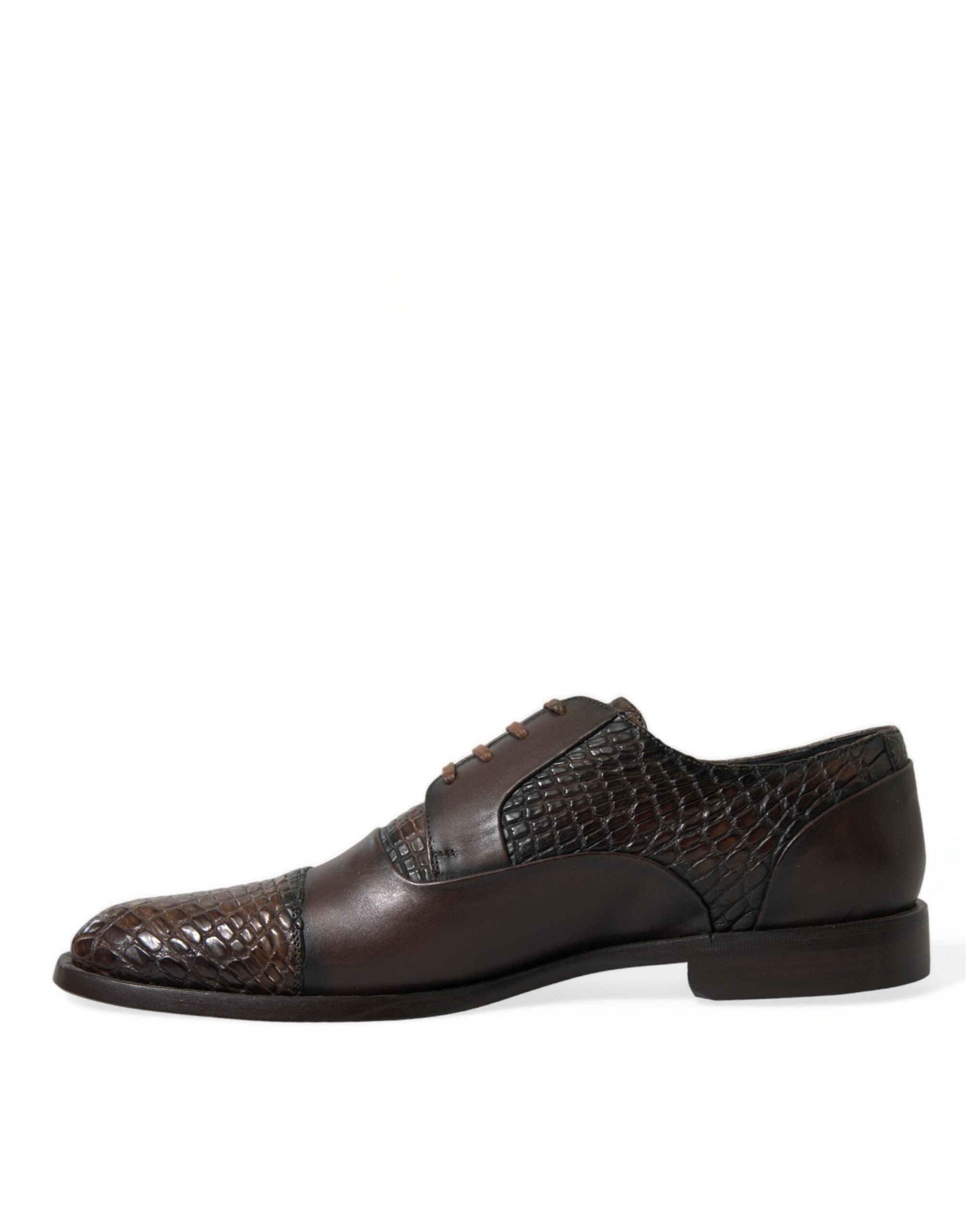 Dolce &amp; Gabbana Brown Exotic Leather Lace Up Oxford Dress Shoes