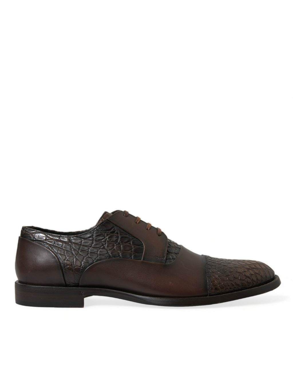 Dolce &amp; Gabbana Brown Exotic Leather Lace Up Oxford Dress Shoes