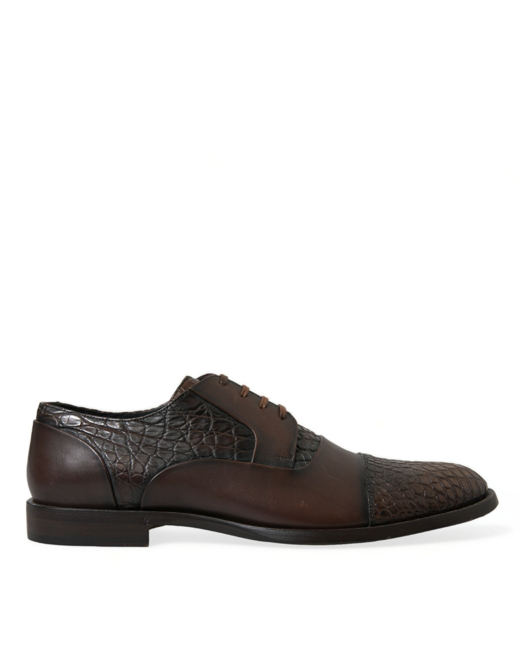 Dolce &amp; Gabbana Brown Exotic Leather Lace Up Oxford Dress Shoes