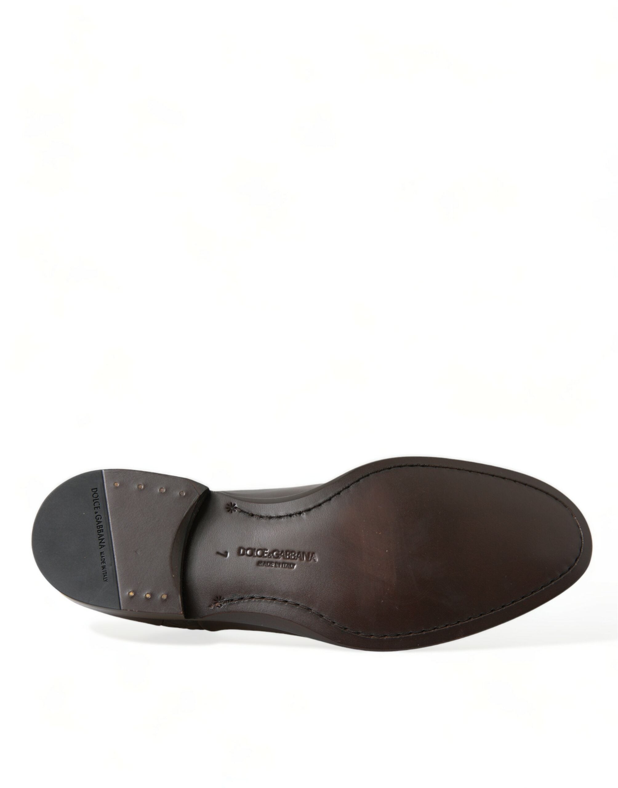 Dolce &amp; Gabbana Brown Exotic Leather Lace Up Oxford Dress Shoes