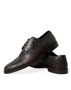 Dolce &amp; Gabbana Brown Exotic Leather Lace Up Oxford Dress Shoes
