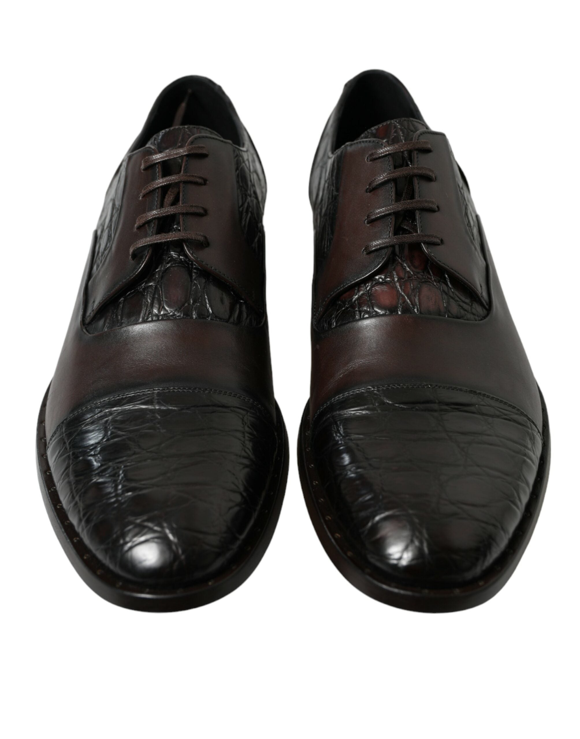 Dolce &amp; Gabbana Brown Exotic Leather Formal Men Dress Shoes