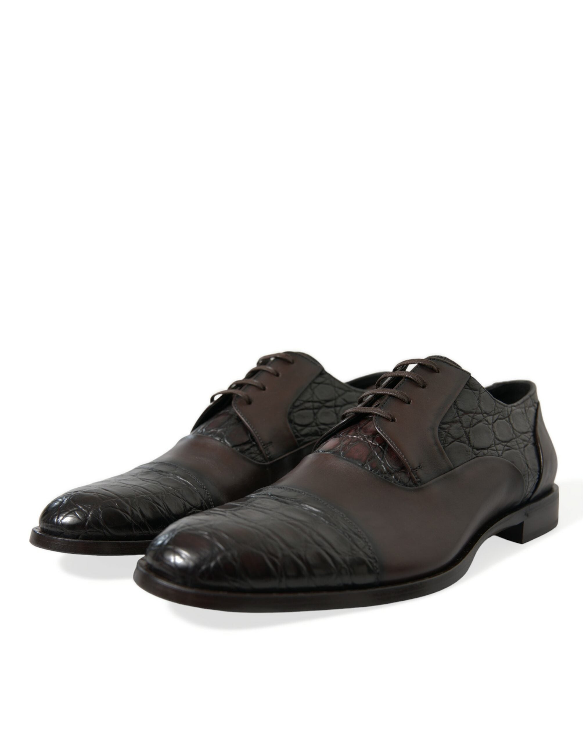 Dolce &amp; Gabbana Brown Exotic Leather Formal Men Dress Shoes