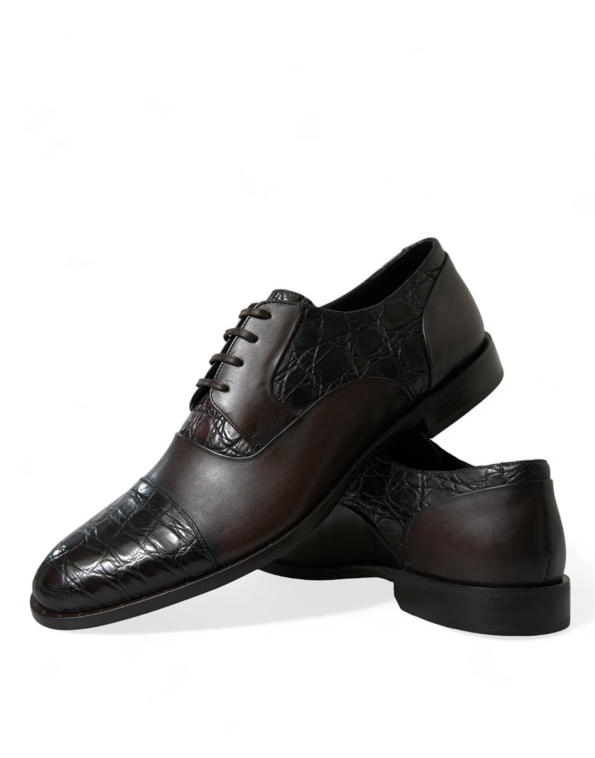 Dolce &amp; Gabbana Brown Exotic Leather Formal Men Dress Shoes