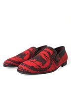 Dolce &amp; Gabbana Red Black Torero Loafers Slippers Men Shoes