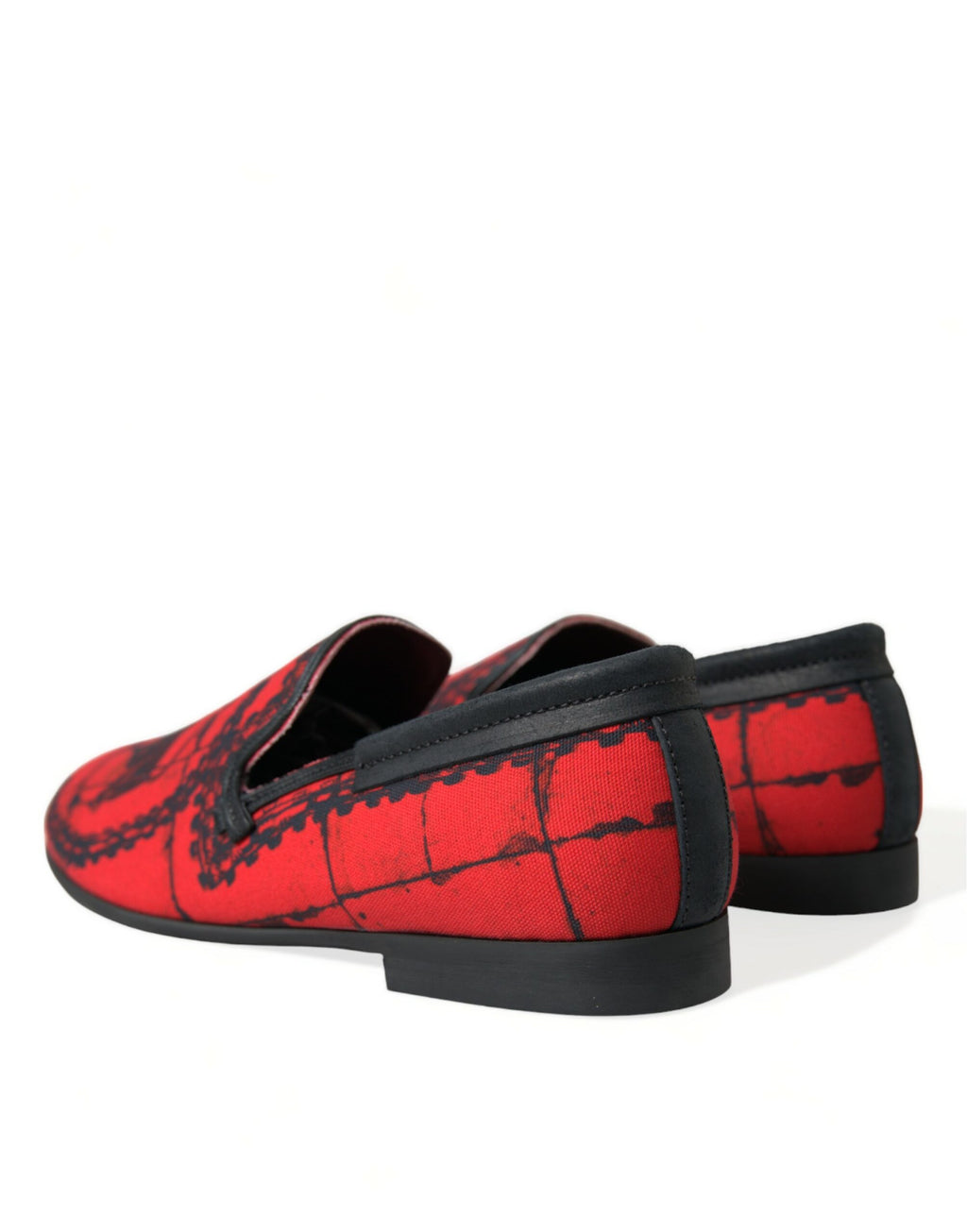 Dolce &amp; Gabbana Red Black Torero Loafers Slippers Men Shoes