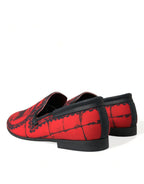 Dolce &amp; Gabbana Red Black Torero Loafers Slippers Men Shoes
