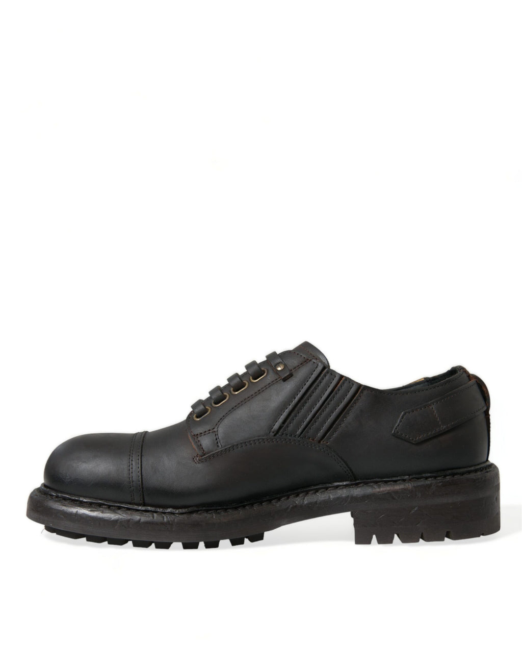 Dolce &amp; Gabbana Brown Leather Lace Up Derby Men Dress Shoes