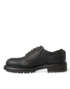 Dolce &amp; Gabbana Brown Leather Lace Up Derby Men Dress Shoes