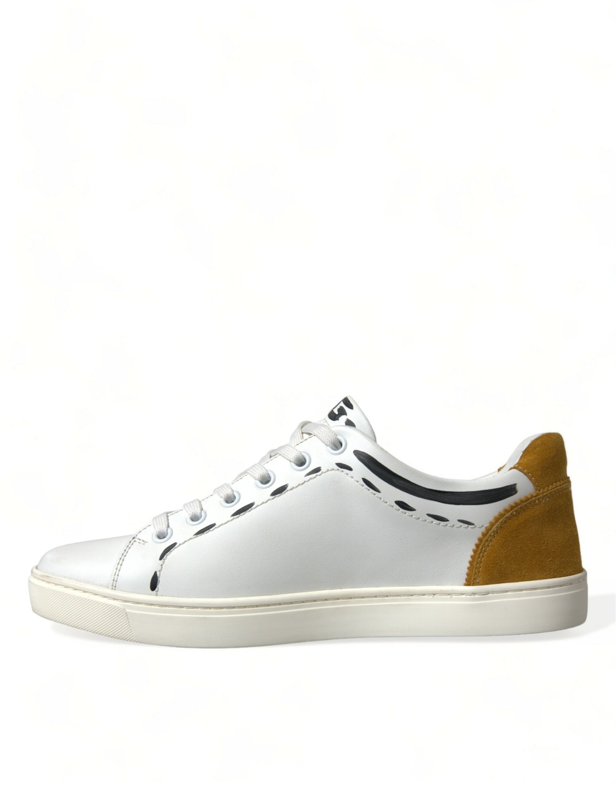 Dolce &amp; Gabbana White Leather LOVE Milano Men Sneakers Shoes