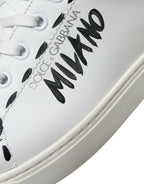 Dolce &amp; Gabbana White Leather LOVE Milano Men Sneakers Shoes