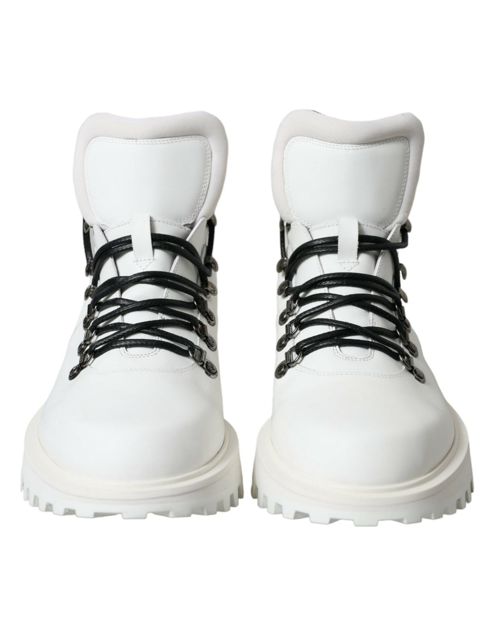 Dolce &amp; Gabbana White Vulcano Trekking Ankle Boots Shoes