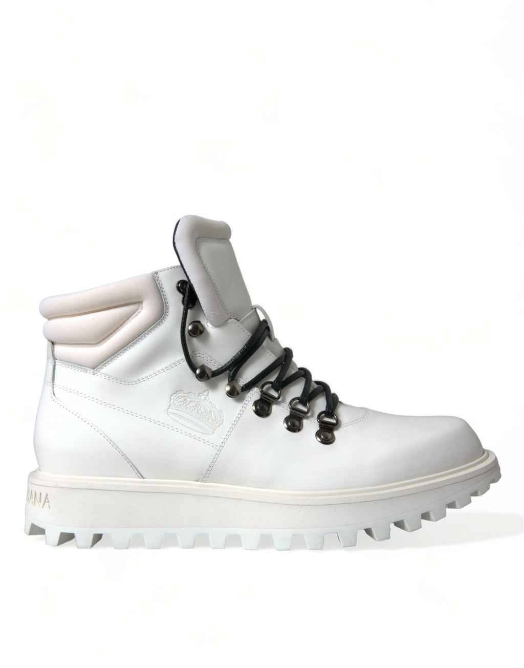 Dolce &amp; Gabbana White Vulcano Trekking Ankle Boots Shoes