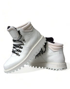 Dolce &amp; Gabbana White Vulcano Trekking Ankle Boots Shoes