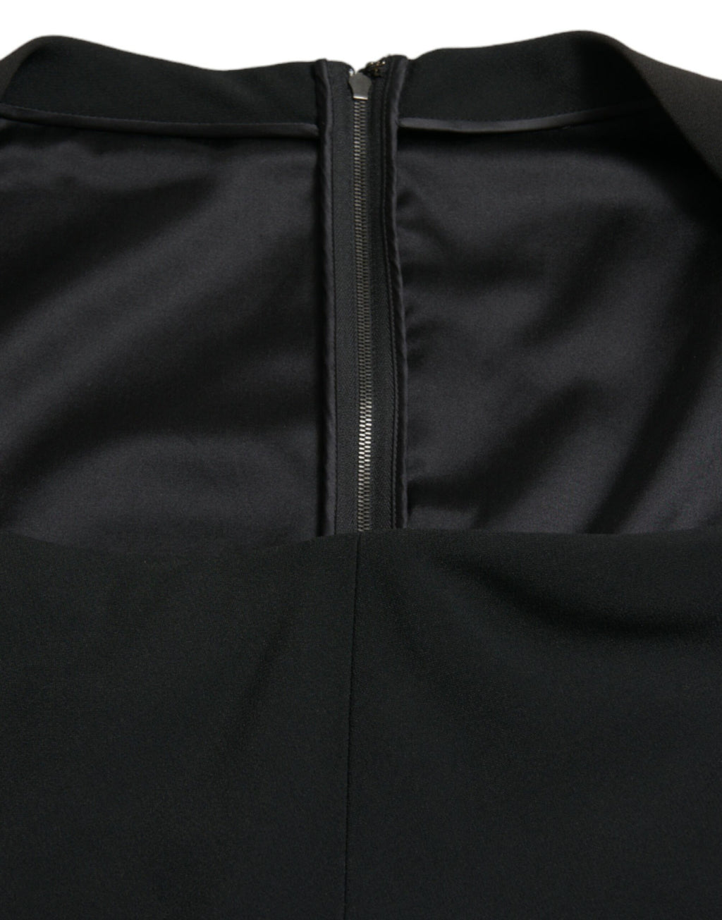 Dolce &amp; Gabbana Black Cady Viscose Sleeveless Dress
