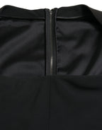 Dolce &amp; Gabbana Black Cady Viscose Sleeveless Dress