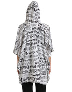 Dolce &amp; Gabbana White Logo Print Hooded Blouson T-shirt Top