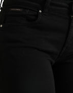 Dolce &amp; Gabbana Black Cotton Mid Waist Skinny Denim Jeans