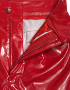 Dolce &amp; Gabbana Shiny Red High Waist Skinny Pants