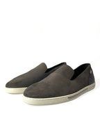 Dolce &amp; Gabbana Blue Suede Caiman Men Loafers Slippers Shoes