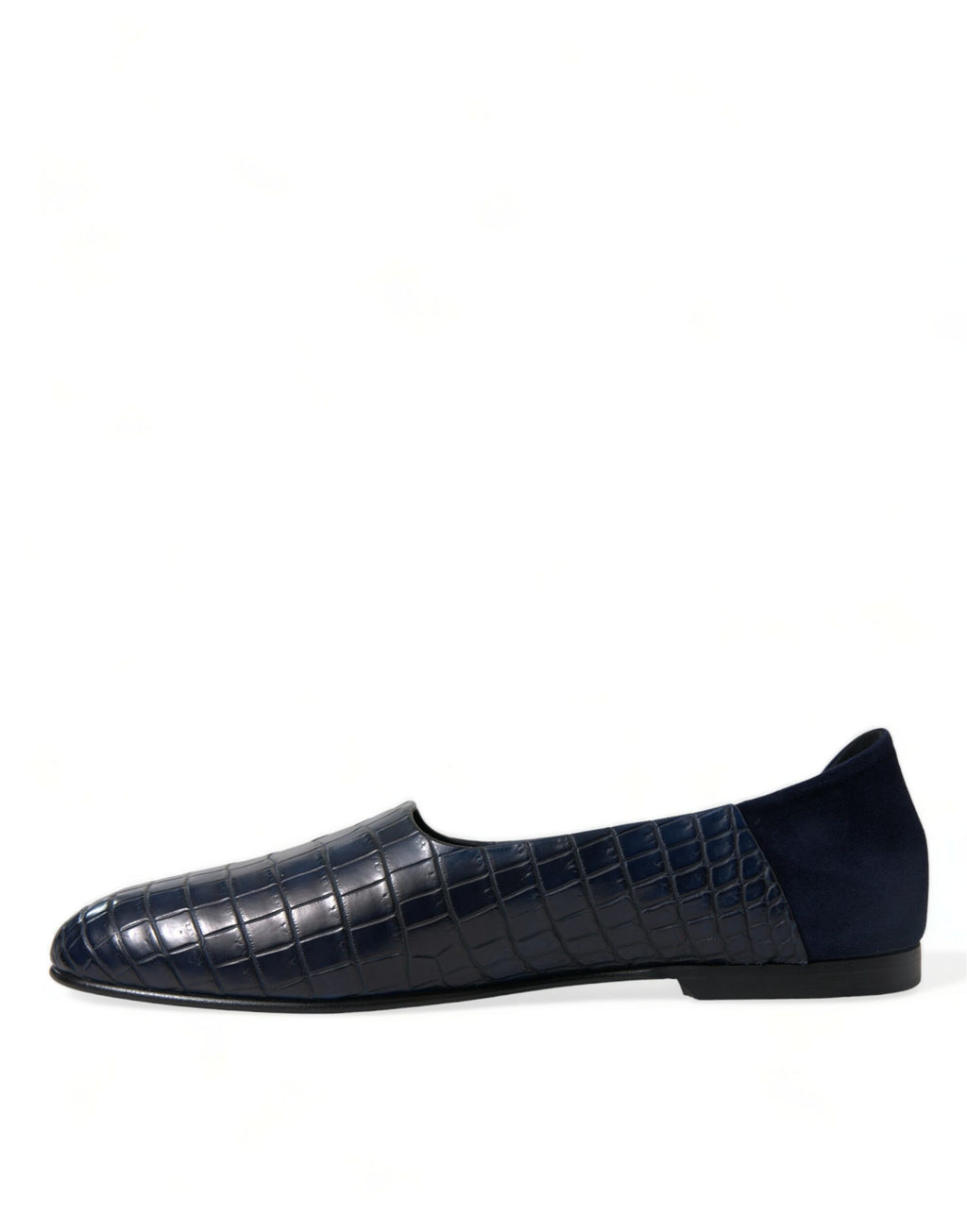 Dolce &amp; Gabbana Blue Crocodile Leather Loafers Slip On Shoes