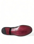 Dolce &amp; Gabbana Black Floral Slippers Men Loafers Dress Shoes