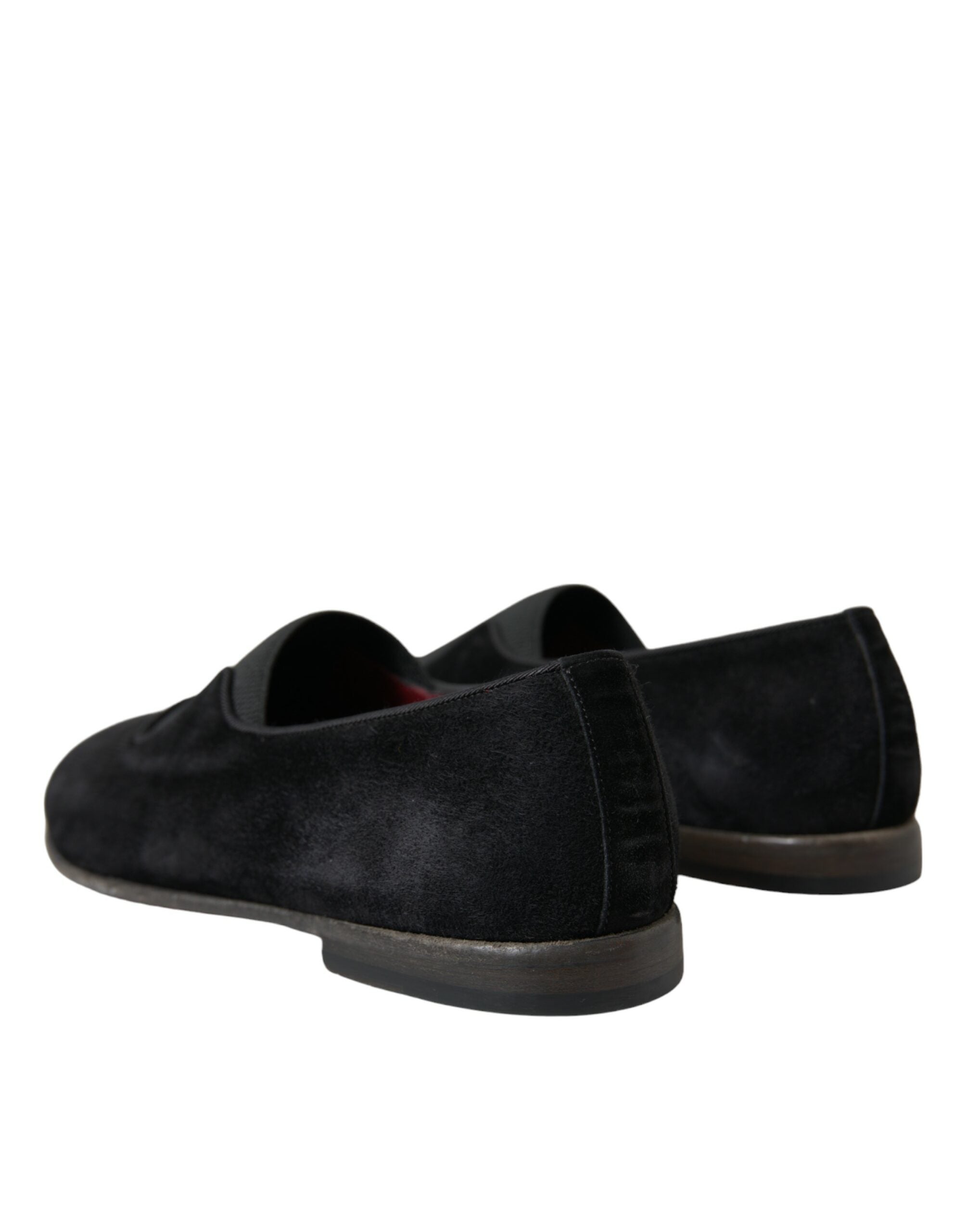Dolce &amp; Gabbana Black RUNWAY Velor AMALFI Loafers Shoes