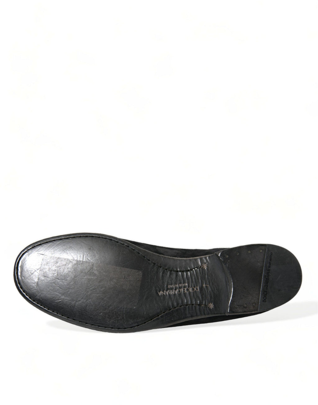 Dolce &amp; Gabbana Black RUNWAY Velor AMALFI Loafers Shoes