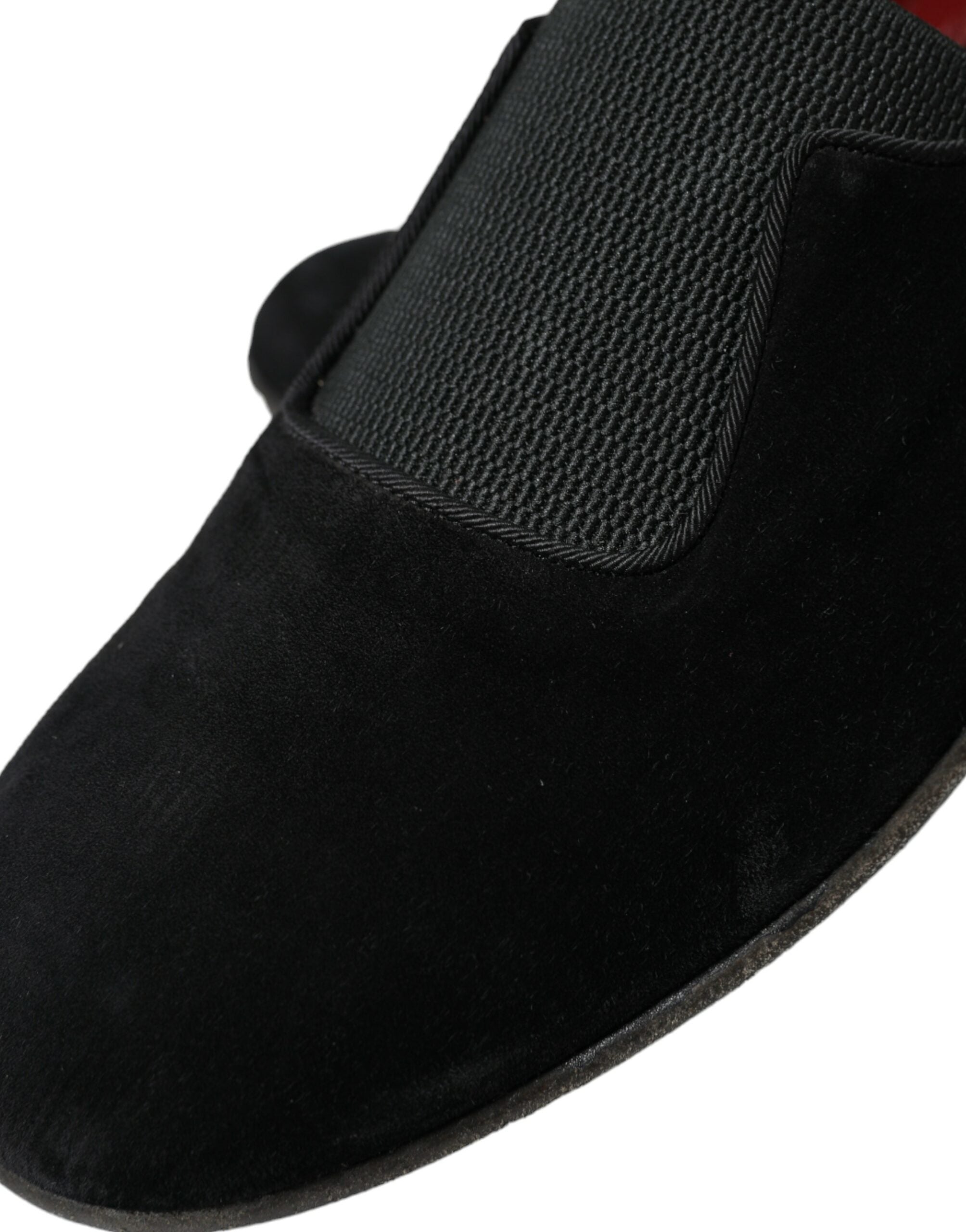 Dolce &amp; Gabbana Black RUNWAY Velor AMALFI Loafers Shoes