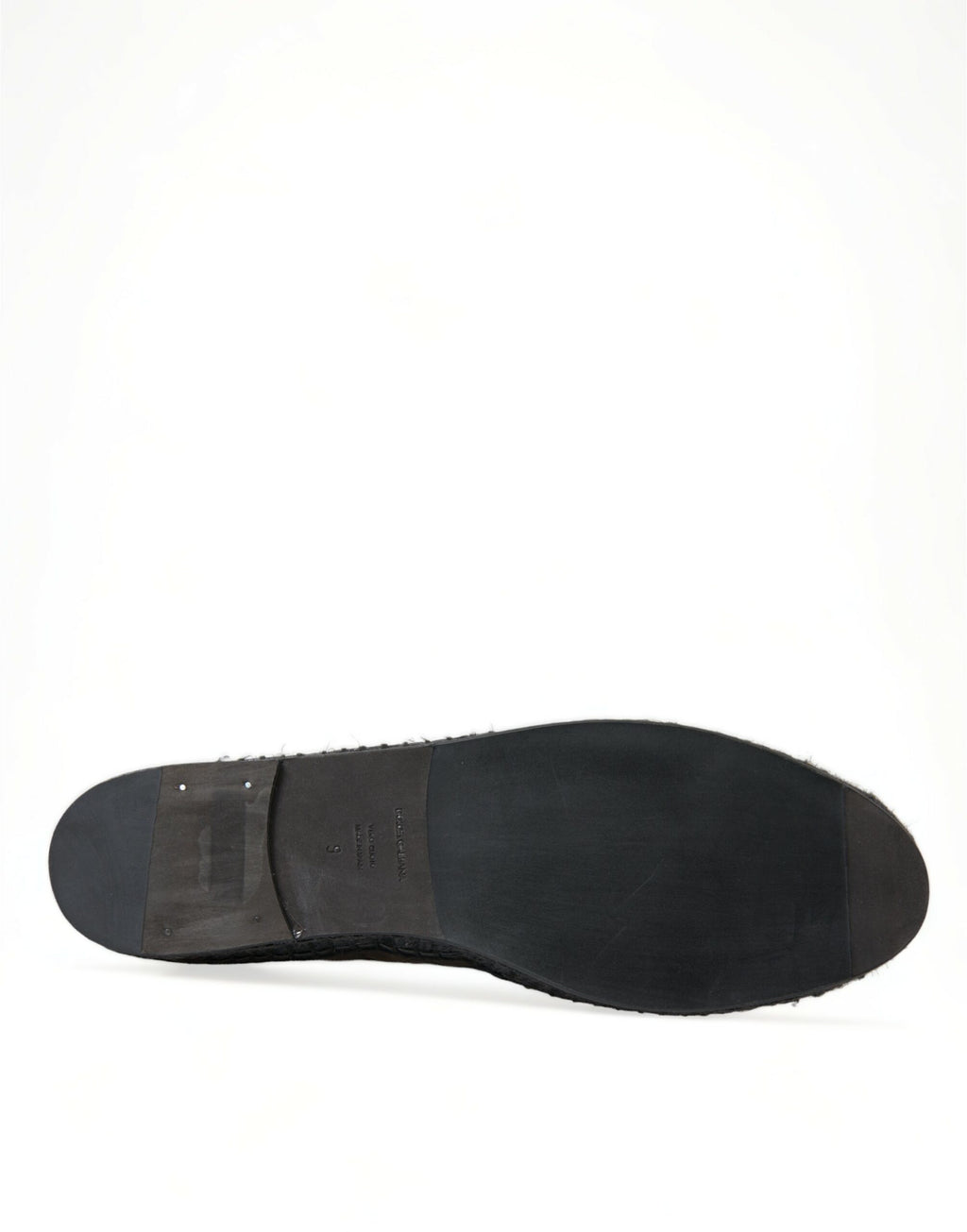 Dolce &amp; Gabbana Black Exotic Leather Espadrilles Slip On Shoes