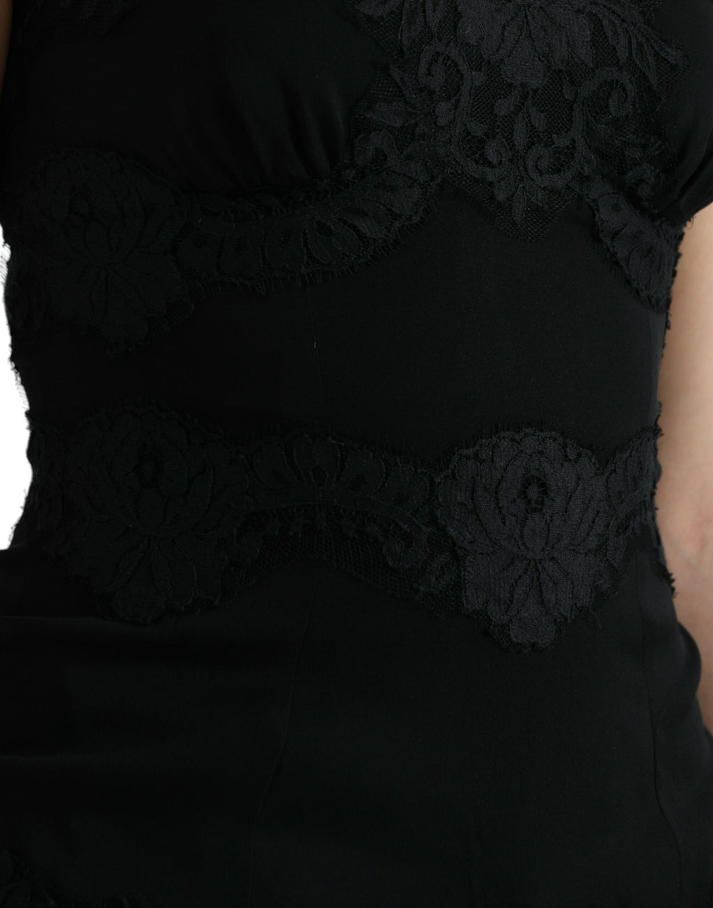 Dolce &amp; Gabbana Black Silk Stretch Lace Sleeveless Tank Top