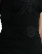 Dolce &amp; Gabbana Black Silk Stretch Lace Sleeveless Tank Top